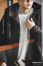 Maden Casual Imitation Lamb Wool Jackets for Men Thickened Loose Male Winter Coats Korean Fashion Hooded Warm Jacket Streetwear